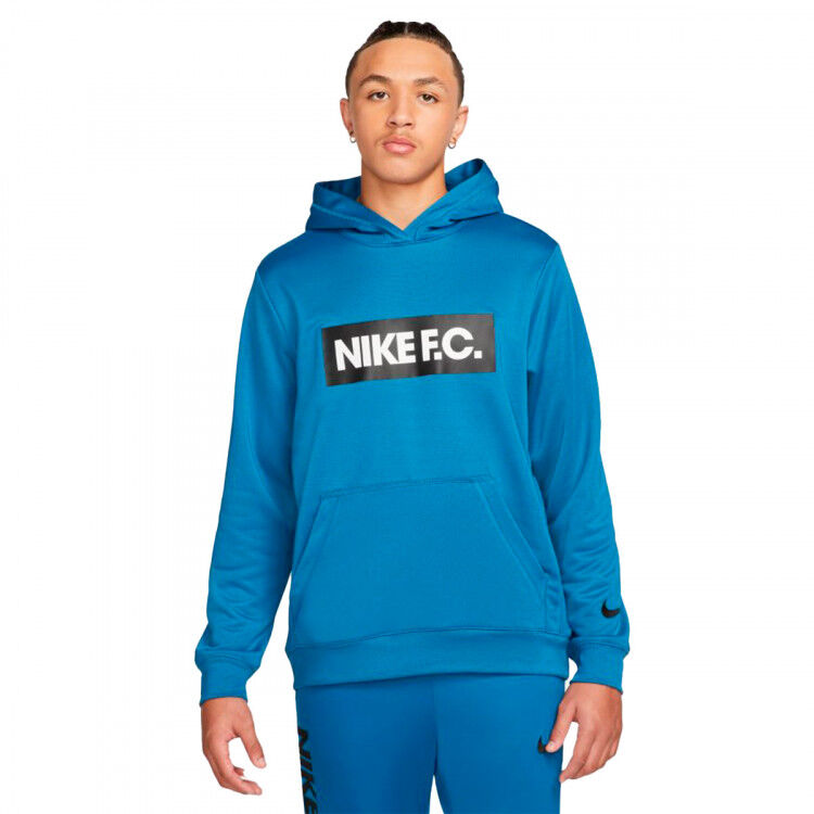 - Sudadera Dri-Fit NIKE FC Libero Fleece Hoodie, Hombre, Dark Marina Blue-White-Black, L