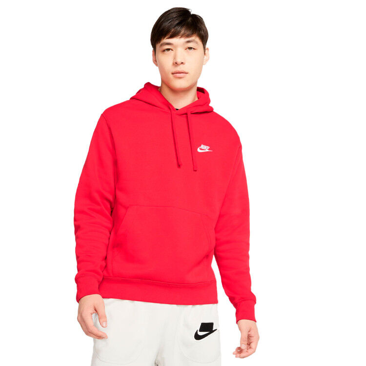 Nike - Sudadera Sportswear Club Hoodie, Hombre, University Red, L