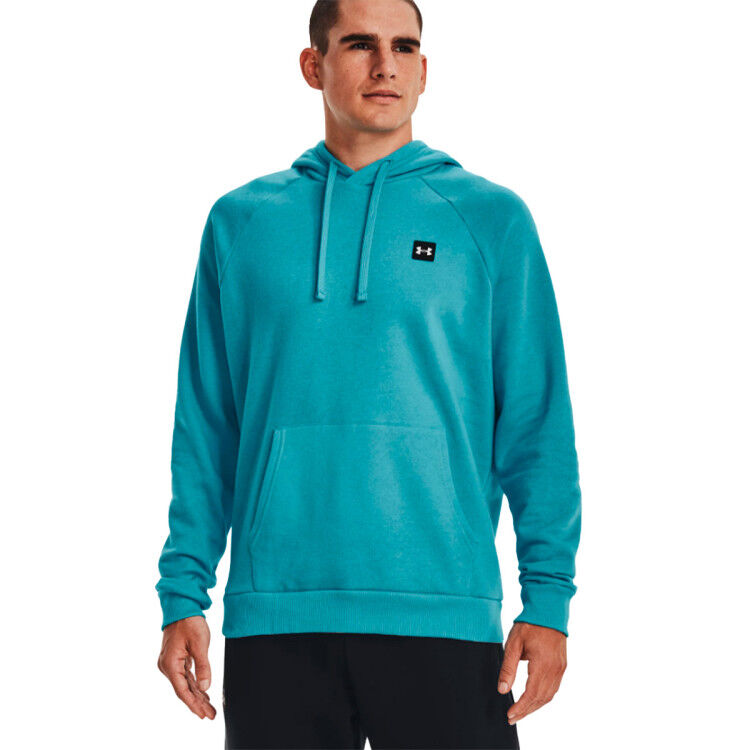 Under Armour - Sudadera UA Rival Fleece Hoodie, Hombre, Glacier Blue-Onyx White, S