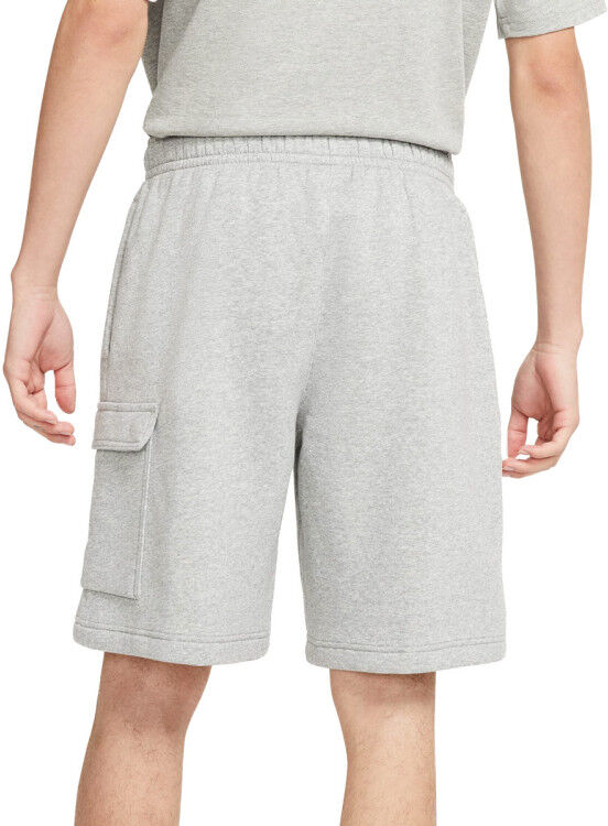 Nike - Pantalón corto Sportswear Club Brush Cargo Short, Hombre, Grey Heather-Matte Silver-White, S