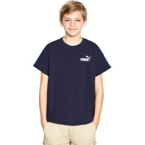 Puma - Camiseta Essentials Tape Camo Niño, Unisex, Navy, 128 cm