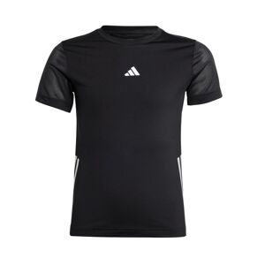 Adidas - Camiseta Running 3Stripes Niño, Unisex, Black-Reflective Silver, 140 cm
