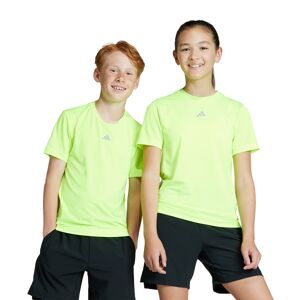Adidas - Camiseta Running 3Stripes Niño, Unisex, Lucid Lemon-Reflective Silver, 140 cm