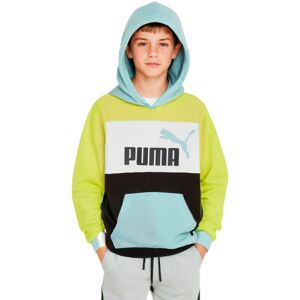 Puma - Sudadera Essentials Block Niño, Unisex, White-Silver, 164 cm