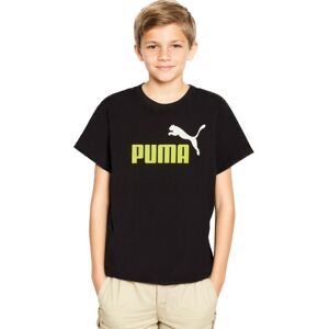 Puma - Camiseta Essentials + 2 Logo Niño, Unisex, Black-Silver Mist-White-Clementine, 164 cm