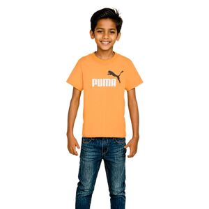 Puma - Camiseta Essentials + 2 Logo Niño, Unisex, White-Black-Warm White-Yellow Sizzle, 140 cm