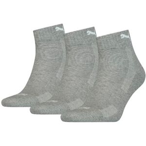 Puma - Calcetines Cushioned Quarter (3 Pares), Unisex, Middle Grey Melange, 43-46