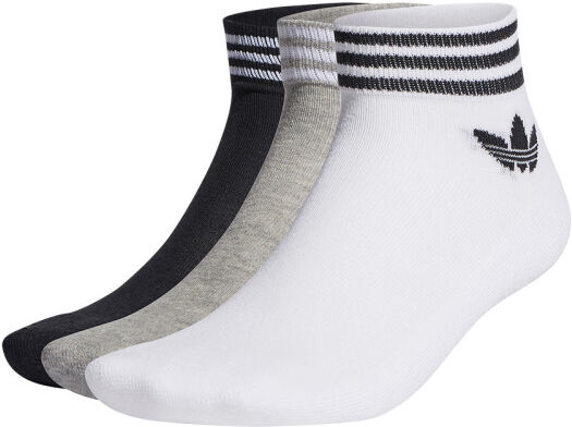 Adidas - Calcetines Trefoil (3 Pares), Hombre, Blanco-Brgrin-Negro, 39-42