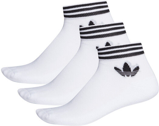 Adidas - Calcetines Trefoil Ank (3 Pares), Hombre, Blanco-Negro, 39-42