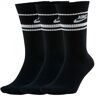 Nike - Calcetines Sportswear Essential (3 Pares), Unisex, Black-White, M