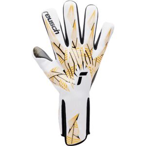 Reusch - Guantes de portero Pure Contact Gold X Glueprint Strapless, Unisex, White-Gold-Black, 9,5