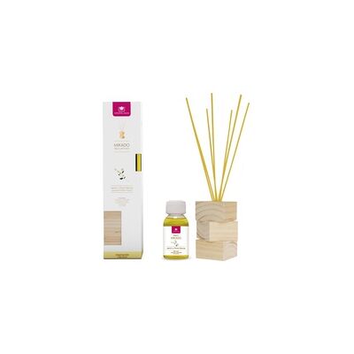Kit completo natural wood jazmín y flores blancas cañas + esencia + base de madera 2 unidades - Cristalinas Kit completo natural wood jazmín y flores blancas cañas + esencia + base de madera 2 unidades - Cristalinas