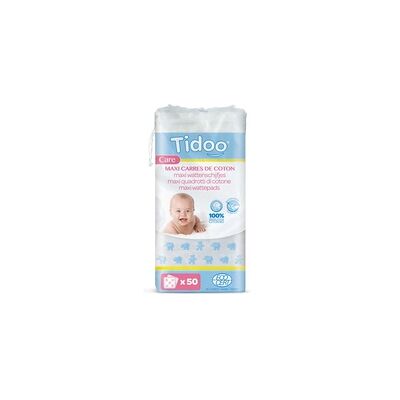 5 x Cuadritos Maxi de Algodón Orgánico 50 unidades - Tidoo 5 x Cuadritos Maxi de Algodón Orgánico 50 unidades - Tidoo