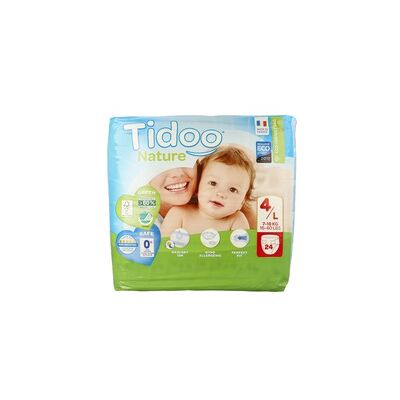 Pañales Talla 4 L (7-18 kg) Envase de 24 unidades Tidoo Pañales Talla 4 L (7-18 kg) Envase de 24 unidades Tidoo