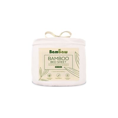 Sábana bajera de bambú 150x200 blanco 1 unidad (Blanco) - Bambaw Sábana bajera de bambú 150x200 blanco 1 unidad (Blanco) - Bambaw