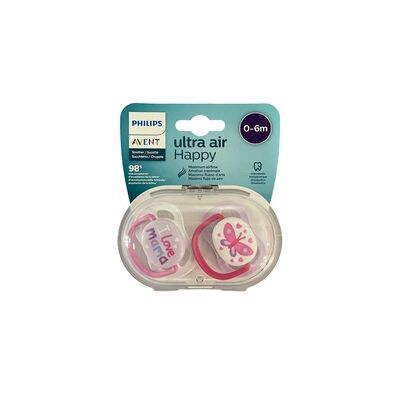 Chupete ultra air 0-6meses niña 2 unidades - Philips Avent Chupete ultra air 0-6meses niña 2 unidades - Philips Avent
