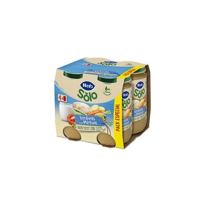 3 x Pack tarro verduras con merluza Solo 6m+ Hero 4 unidades de 235g - Hero 3 x Pack tarro verduras con merluza Solo 6m+ Hero 4 unidades de 235g - Hero