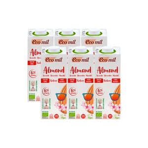 Ecomil Bebida de Almendras Bio (sin Azúcar) 6 unidades de 1L (Almendra) - Ecomil