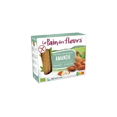 3 x Tostadas crujientes de almendras Bio sin gluten 150 g - Le Pain des Fleurs 3 x Tostadas crujientes de almendras Bio sin gluten 150 g - Le Pain des Fleurs