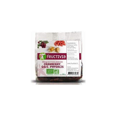 Mezcla 3 Frutas (Arándanos, Goji, Physalis) bio 200 g - Fructivia Mezcla 3 Frutas (Arándanos, Goji, Physalis) bio 200 g - Fructivia
