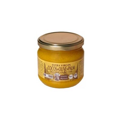 Aceite virgen extra de coco, oliva y palma roja Bio 325 ml de crema - Amanprana Aceite virgen extra de coco, oliva y palma roja Bio 325 ml de crema - Amanprana