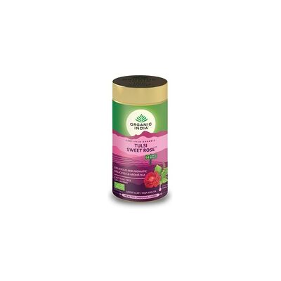 3 x Tulsi Sweet Rose infusión ayurvédica 100 g de polvo - Organic India 3 x Tulsi Sweet Rose infusión ayurvédica 100 g de polvo - Organic India