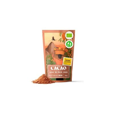 Cacao en polvo crudo Bio 1 kg de polvo - NaturaleBio Cacao en polvo crudo Bio 1 kg de polvo - NaturaleBio