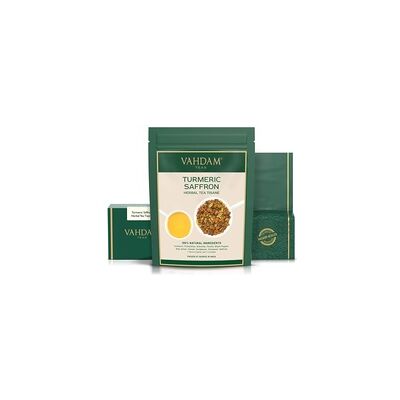 Vahdam Teas Té de Hierba de Azafrán y Cúrcuma - Té de Hierbas Vahdam Teas Té de Hierba de Azafrán y Cúrcuma - Té de Hierbas