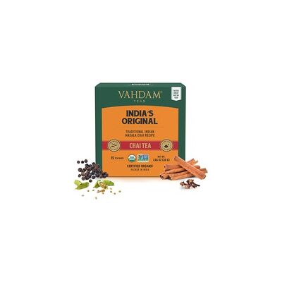 Té chai masala original 30 bolsitas infusoras - Vahdam Teas Té chai masala original 30 bolsitas infusoras - Vahdam Teas