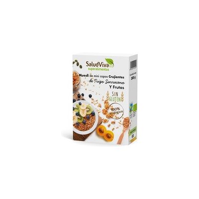 3 x Muesli mini copos crujientes trigo sarraceno y fruta 300 g - Salud Viva 3 x Muesli mini copos crujientes trigo sarraceno y fruta 300 g - Salud Viva