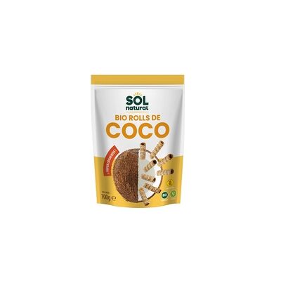 3 x Roll's de coco crujientes Bio 100 g - Sol Natural 3 x Roll's de coco crujientes Bio 100 g - Sol Natural