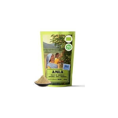 Amla Powder grosella espinosa Bio 200 g de polvo - NaturaleBio Amla Powder grosella espinosa Bio 200 g de polvo - NaturaleBio