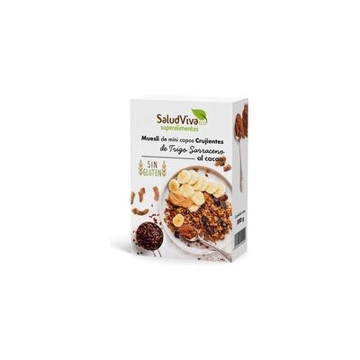 3 x Muesli mini copos crujientes trigo sarraceno con cacao 300 g - Salud Viva 3 x Muesli mini copos crujientes trigo sarraceno con cacao 300 g - Salud Viva