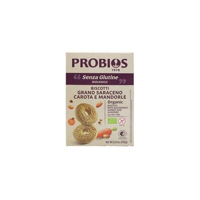 3 x Galletas de alforfón con zanahoria y almendras 250 g - Probios 3 x Galletas de alforfón con zanahoria y almendras 250 g - Probios