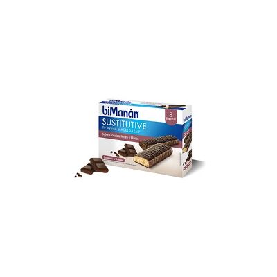 biManán Barritas de Chocolate Blanco y Negro 8 unidades - Control de peso biManán Barritas de Chocolate Blanco y Negro 8 unidades - Control de peso