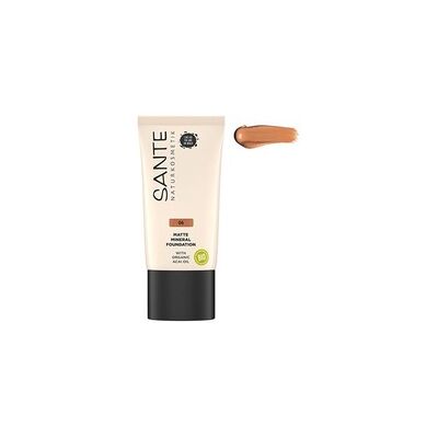 Maquillaje Fluido Mineral Mate 06 Warm Caramel 30 ml (Dorado) - Sante Maquillaje Fluido Mineral Mate 06 Warm Caramel 30 ml (Dorado) - Sante