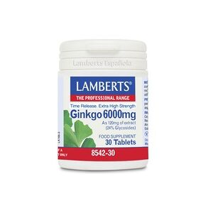 Lamberts Ginkgo Biloba 6000 Mg 30 Tabletas - Suplemento alimenticio Lamberts Ginkgo Biloba 6000 Mg 30 Tabletas - Suplemento alimenticio