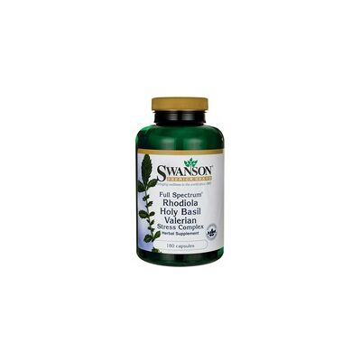 Swanson Complejo de Estrés con Rodiola, Albahaca Sagrada y Valeriana - 180 Cápsulas Swanson Complejo de Estrés con Rodiola, Albahaca Sagrada y Valeriana - 180 Cápsulas