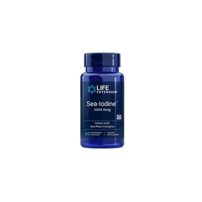 Life Extension Yodo-marino 1000 mcg - Apoyo a la tiroides y glándulas suprarrenales - Cápsulas vegetales Life Extension Yodo-marino 1000 mcg - Apoyo a la tiroides y glándulas suprarrenales - Cápsulas vegetales