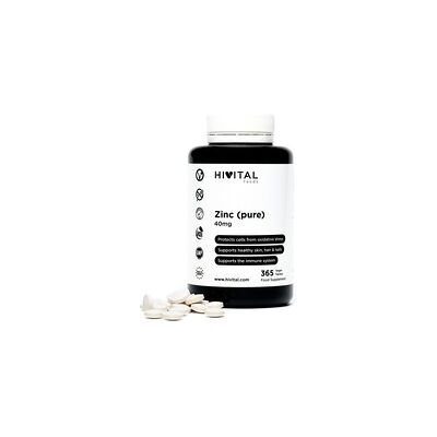 Hivital Zinc Puro 40 mg de Gluconato - Tabletas Veganas Hivital Zinc Puro 40 mg de Gluconato - Tabletas Veganas