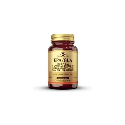 Solgar EPA/GLA Softgels - Ácidos Grasos Omega 3 del Aceite de Pescado - 30 Softgels - Suplemento Dietético Solgar EPA/GLA Softgels - Ácidos Grasos Omega 3 del Aceite de Pescado - 30 Softgels - Suplemento Dietético