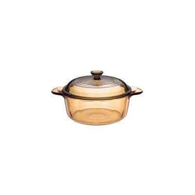 Cazuela de cristal con tapa amber 1,25L 1 unidad - Visions Cazuela de cristal con tapa amber 1,25L 1 unidad - Visions