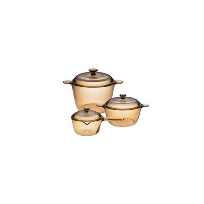 Set amber 3 piezas 1 cazo y 2 ollas 3 unidades - Visions Set amber 3 piezas 1 cazo y 2 ollas 3 unidades - Visions
