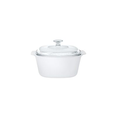 Cazuela cuadrada blanca con tapa de cristal 3 L 1 unidad - CorningWare Cazuela cuadrada blanca con tapa de cristal 3 L 1 unidad - CorningWare