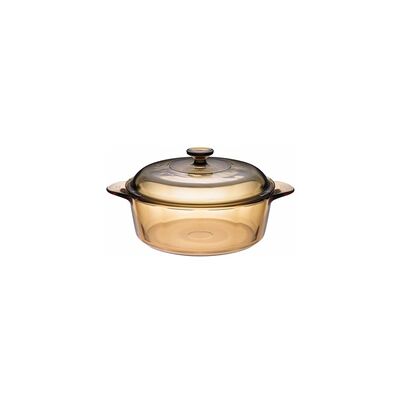 Cazuela de cristal con tapa amber 3,25L 1 unidad - Visions Cazuela de cristal con tapa amber 3,25L 1 unidad - Visions