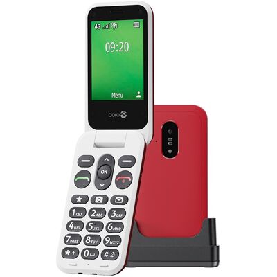 Teléfono Movil DORO Leva 22S Rojo Senior con tapa Teléfono Movil DORO Leva 22S Rojo Senior con tapa