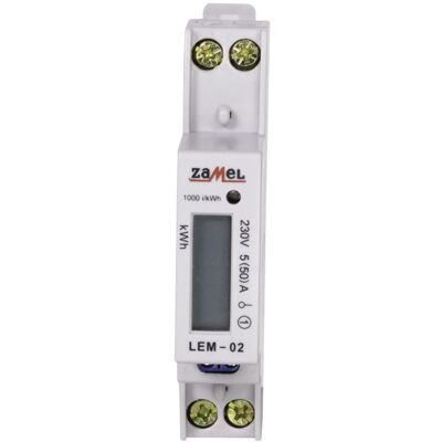 ZAMEL Medidor de energía 50A LCD Monofásico - Contador eléctrico ZAMEL Medidor de energía 50A LCD Monofásico - Contador eléctrico