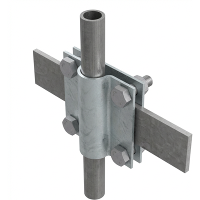 AH Hardt Conector de puesta a tierra de 2 placas para conductores redondos Fi14–20 mm y planos hasta 40 mm AH Hardt Conector de puesta a tierra de 2 placas para conductores redondos Fi14–20 mm y planos hasta 40 mm