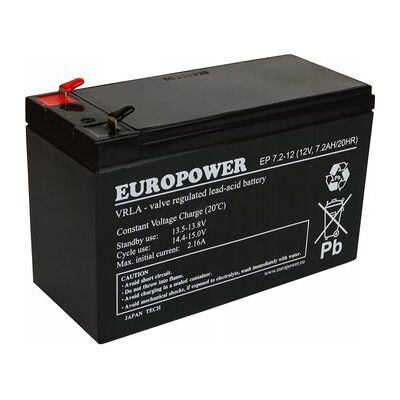 No Name Europower Ep Serie Batería AGM - 12V 7,2Ah - Vida Útil 6-9 Años No Name Europower Ep Serie Batería AGM - 12V 7,2Ah - Vida Útil 6-9 Años