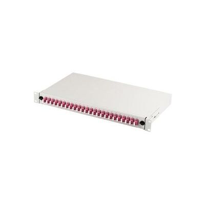 Panel de parcheo de fibra óptica Digitus - 24 LC dúplex OM4, 19" expandible, gris Panel de parcheo de fibra óptica Digitus - 24 LC dúplex OM4, 19" expandible, gris